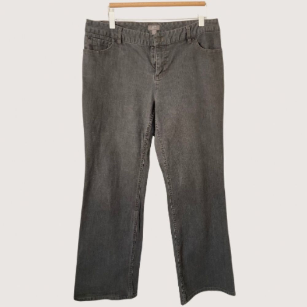 J. Jill Flare Leg Boot Cut Stretch Gray Denim Jeans Size 12